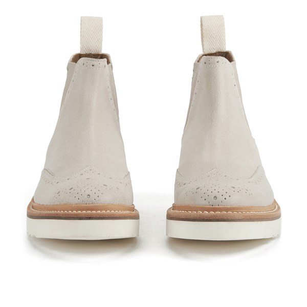 Grenson Women's Alice Brogue Suede Chelsea Boots Winter White Free