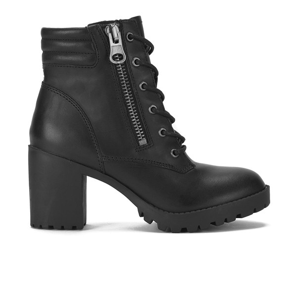 Steve Madden Women's Noodless Zip and Lace Up Leather Ankle Boots ...