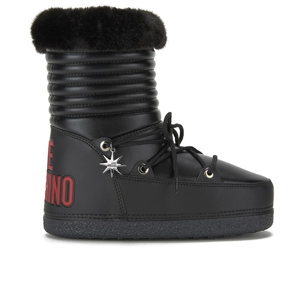 Love Moschino Women's Faux Fur Moon Boots - Black | FREE UK Delivery ...