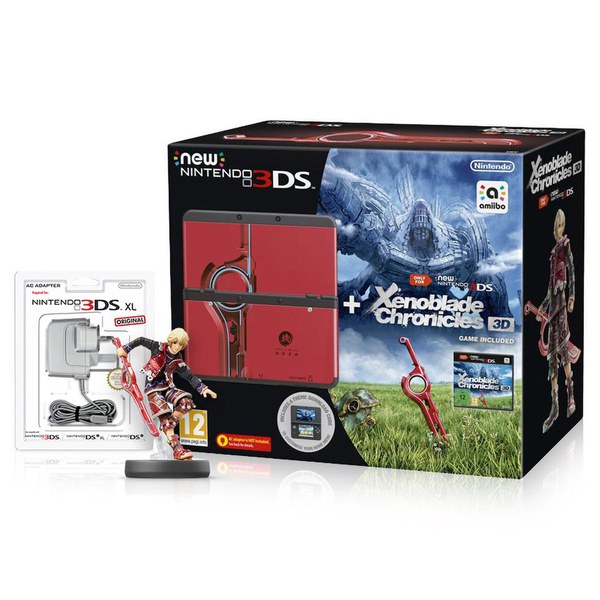 New Nintendo 3DS + Xenoblade Chronicles 3D + Shulk No.25 amiibo Pack