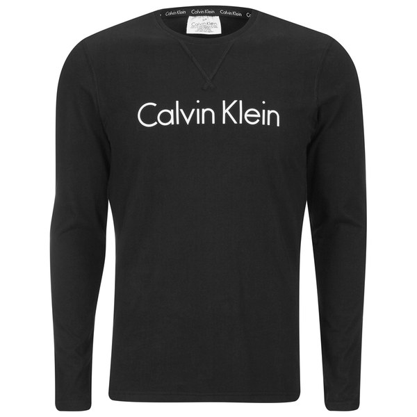 Calvin Klein Men's Comfort Cotton Long Sleeve Crew Neck T-Shirt - Black ...
