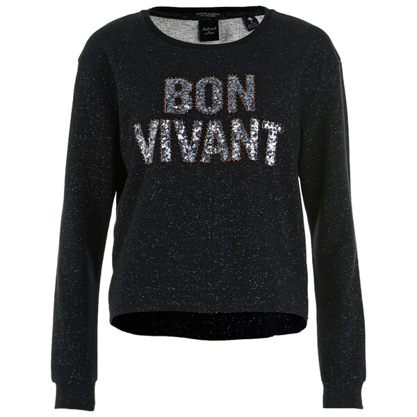 Maison Scotch Women's Embellished Sweatshirt Black Womens Clothing