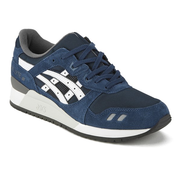 asics tiger mens gel lyte iii varsity pack trainers grey/blue asics tiger mens gel lyte iii varsity pack trainers grey/blue
