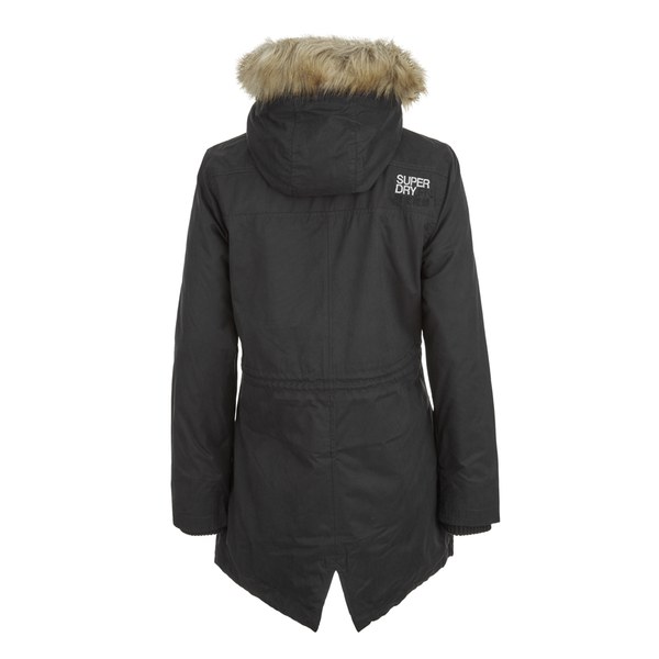 Superdry Women's Microfibre Tall Wind Parka Coat - Black Womens Clothing | TheHut.com