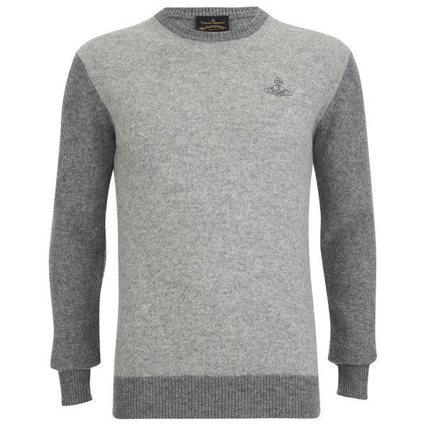 Vivienne Westwood Anglomania Men's Classic Round Neck Knitted Jumper - Grey - Free UK Delivery 