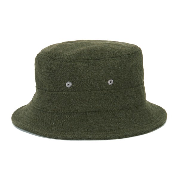 Universal Works Men's Samoa Wool Bucket Hat - Olive