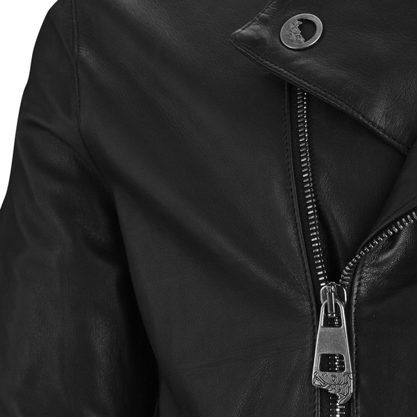 Versace Collection Men's Leather Blouson Biker Jacket Black Free UK