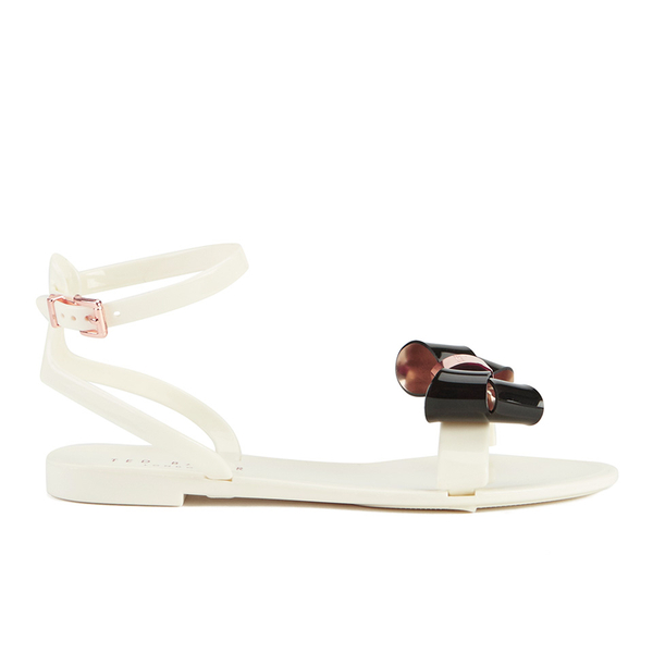 Ted Baker Women's Louwla Jelly Bow Ankle-Strap Sandals - Cream/Black ...