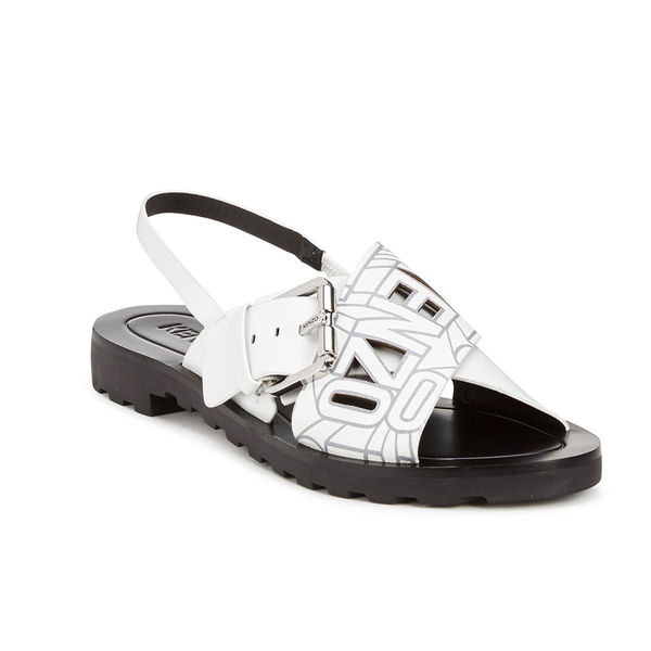 KENZO Women's Kruise Buckle Leather Sandals - White - Free UK Delivery ...