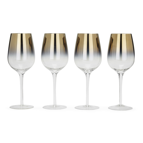 Bark & Blossom TwoTone Gold Wine Glasses Set of 4 Free UK Delivery over £50