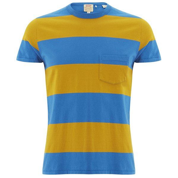 Levi's Vintage Men's 60s Casual Stripe T-Shirt - Yellow/Blue Stripe ...