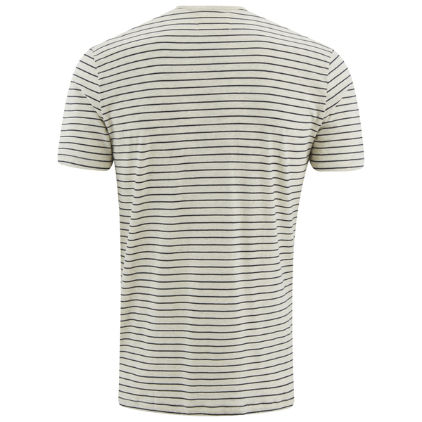 Folk Men's Striped Crew Neck T-Shirt - Ecru/ Navy - Free UK Delivery ...
