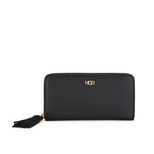 UGG Women's Rae Leather Zip Around Wallet - Black Womens Accessories ...
