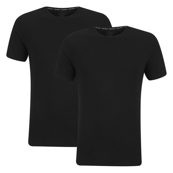 Calvin Klein Men's 2 Pack Crew Neck T-Shirt - Black - Free UK Delivery ...