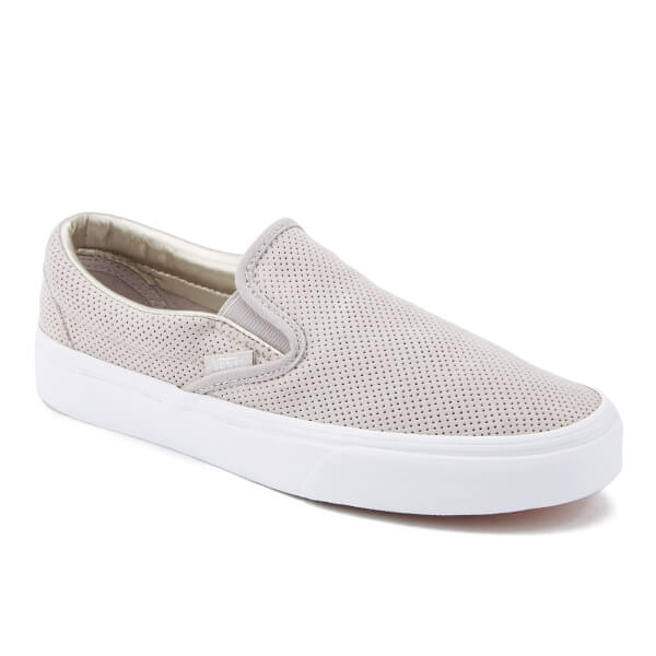 Vans Women's Classic Slip On Perforated Suede Trainers - Silver Cloud ...