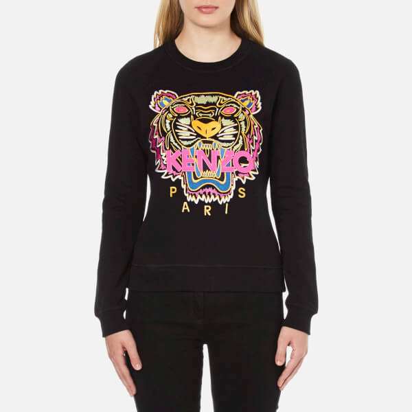 KENZO Women's Tiger Embroidered Sweatshirt - Black - Free UK Delivery ...