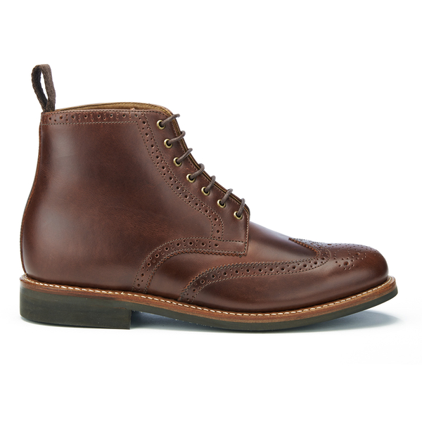 Grenson Men's Sharp Pull Up Leather Lace Up Boots - Chestnut - Free UK ...