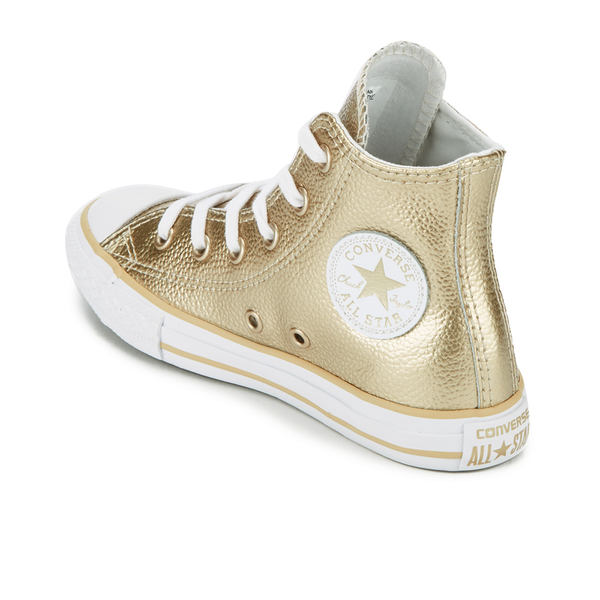 converse gold leather trainers