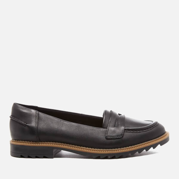 Clarks Women's Griffin Milly Leather Loafers - Black Womens Footwear ...
