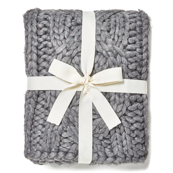 UGG Oversized Knitted Blanket - Grey Homeware | TheHut.com