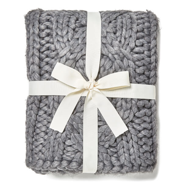 UGG Oversized Knitted Blanket Grey Free UK Delivery over £50