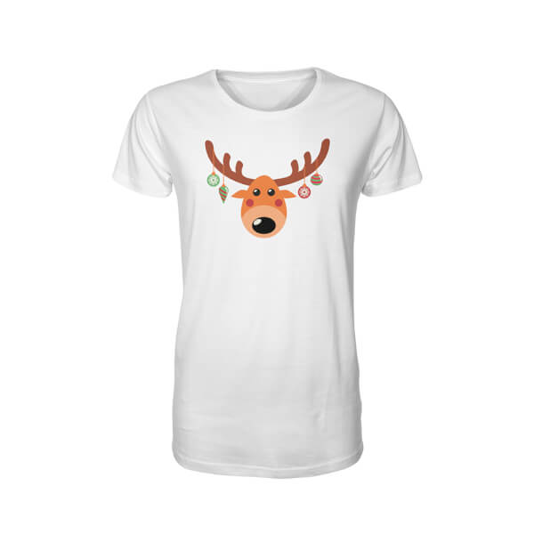 The Christmas Collection Reindeer Xmas T-Shirt - L - White | adult