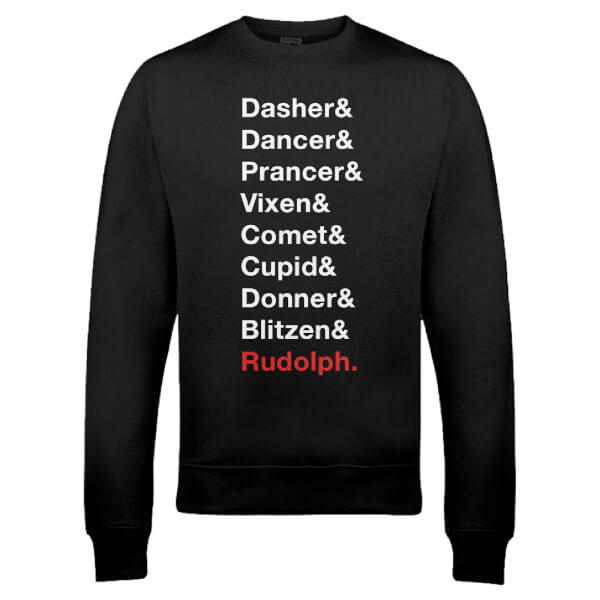 The Christmas Collection Santa's Reindeer Christmas Sweatshirt - Black - XL - Black | adult