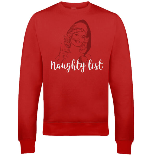 The Christmas Collection Naughty List Christmas Sweatshirt - Red - M - Red | adult