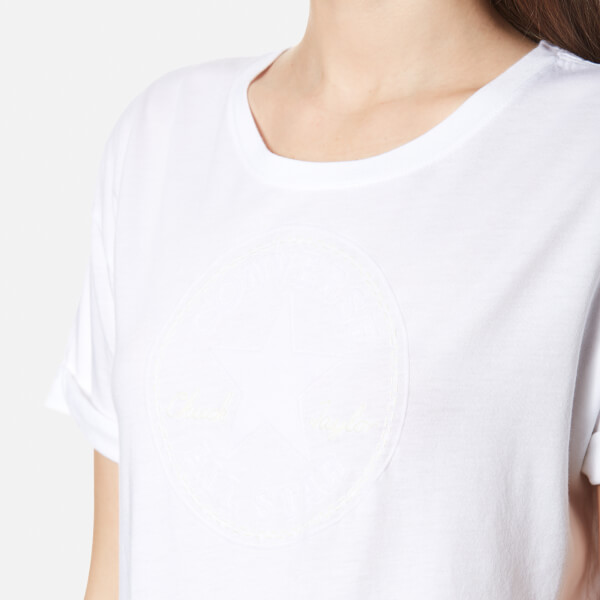 Converse Women's Elevated Chuck Patch Easy Crew T-Shirt - White ... Converse Women's Elevated Chuck Patch Easy Crew T-Shirt - White: Image 4