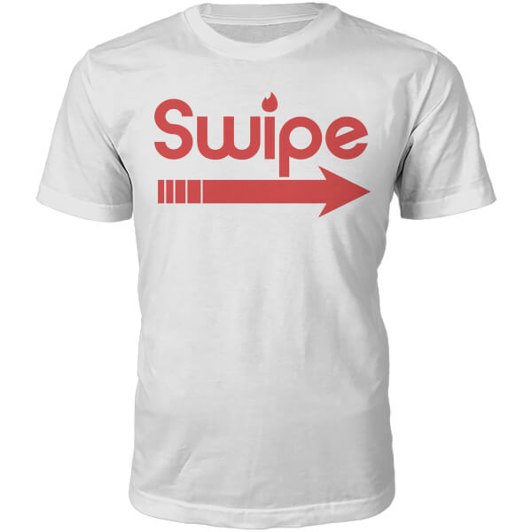 Swipe Right Slogan T-Shirt - White - XXL - White