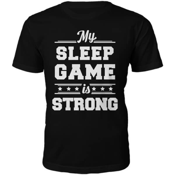 The Slogan Collection Sleep Game Slogan T-Shirt - Black - L - Black | adult