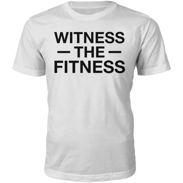 The Slogan Collection Witness The Fitness Slogan T-Shirt - White - S - White | adult
