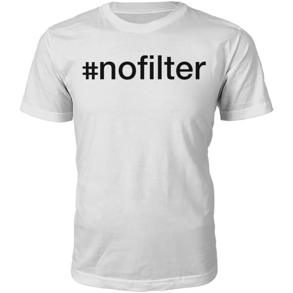 T-Junkie #Nofilter Slogan T-Shirt - White - M - White | adult