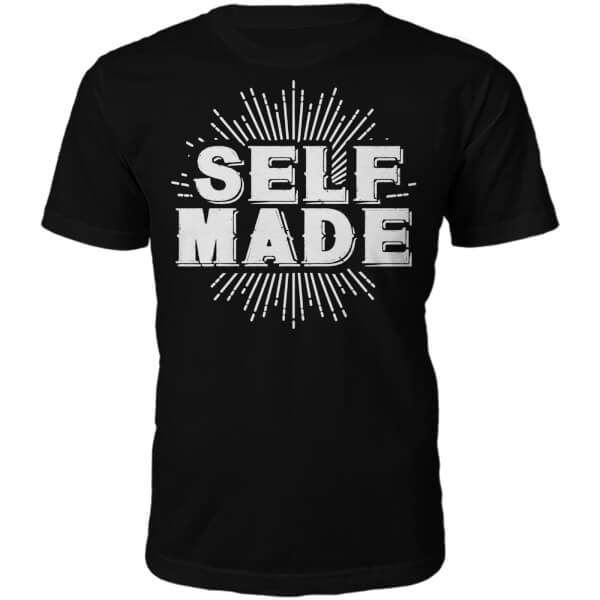 T-Junkie Self Made Slogan T-Shirt - Black - M - Black