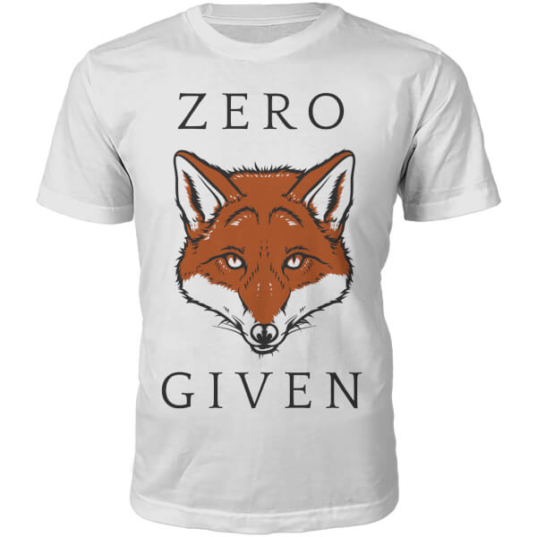 T-Junkie Zero Fox Given Slogan T-Shirt - White - S - White | adult