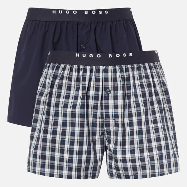 BOSS Hugo Boss Men's 2 Pack Woven Boxer Shorts Multi Mens Clothing