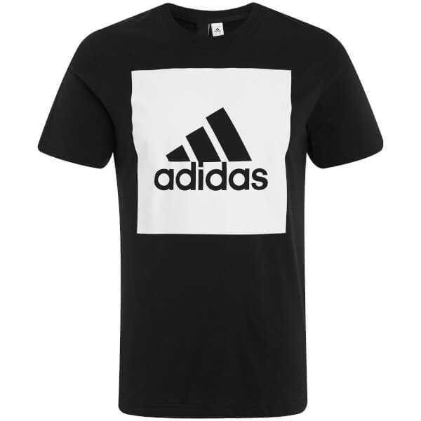 adidas Men's Essential Square Logo T-Shirt - Black Clothing | Zavvi.com