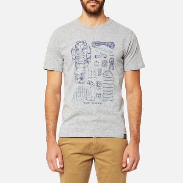 Joules Men's Short Sleeve Graphic TShirt Grey Marl Clothing
