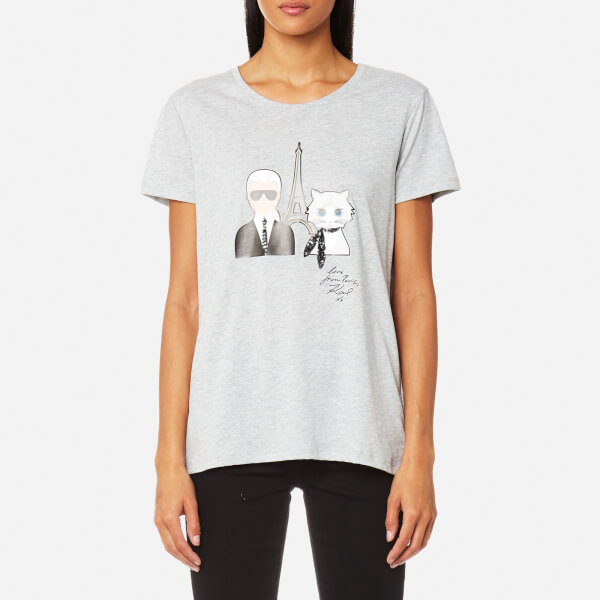 Karl Lagerfeld Women's Karl & Choupette in Paris T-Shirt 