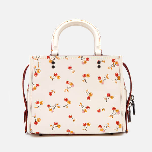 Coach 1941 Women&#39;s Cherry Print Rogue Shoulder Bag - Chalk - Free UK Delivery over £50