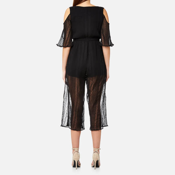 MINKPINK Women's Raphael Cropped Jumpsuit Black Womens Clothing