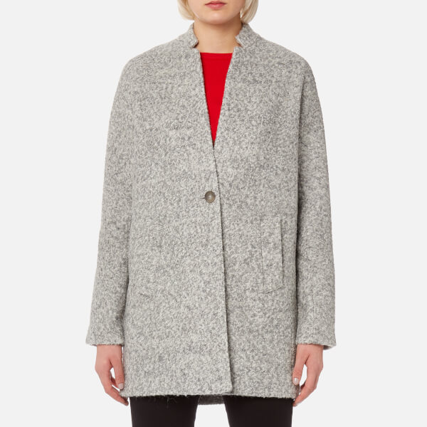 Joules Women's Woolsthorpe Boucle Wool Coat Grey Womens Clothing