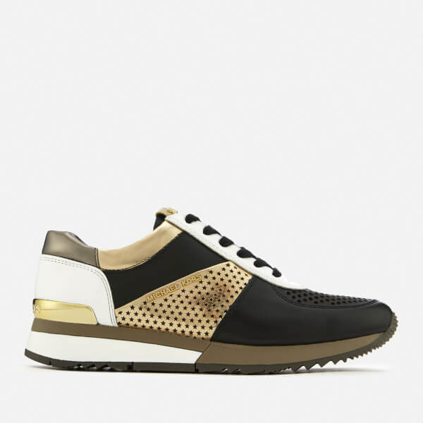 michael kors allie trainer sneakers black and gold