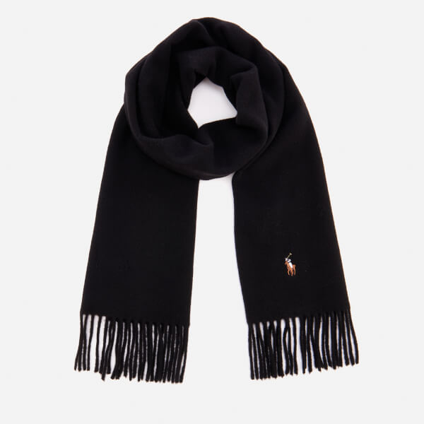 Polo Ralph Lauren Men's Wool Scarf Polo Black Free UK Delivery over £50