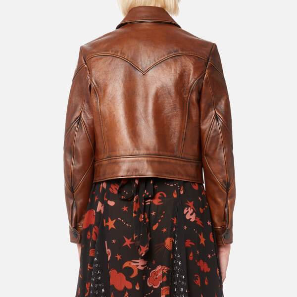 Coach Women S Landscape Leather Jacket Dark Teak Free Uk Coach Women S Landscape Leather Jacket Dark Teak Image 2