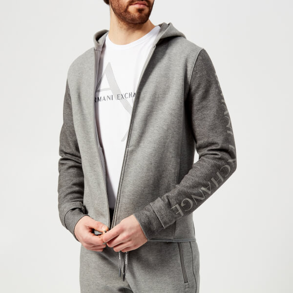 Armani Exchange Men's Zipped Hoody Grey Mens Clothing