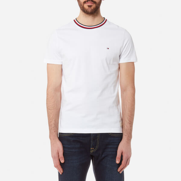 Tommy Hilfiger Men's Felix Collar Detail TShirt Bright White