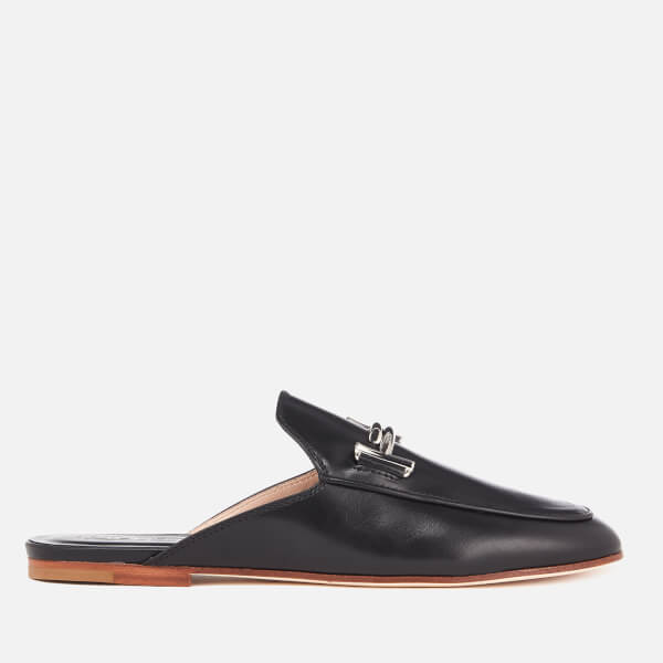 black leatherette slip on loafers