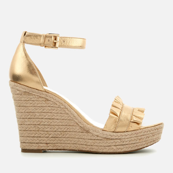 MICHAEL MICHAEL KORS Women's Bella Metallic Leather Wedged Sandals