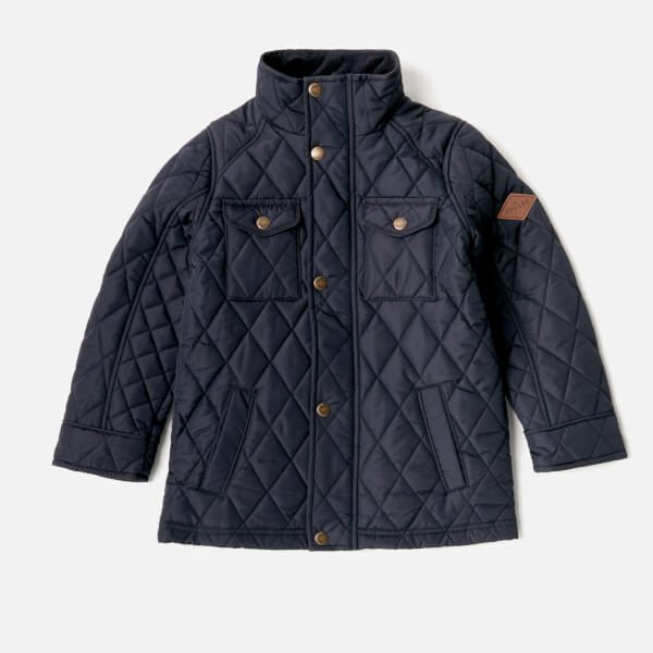 Joules Boys' Stafford Quilted Jacket - Marine Navy Clothing | TheHut.com